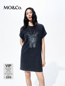 MO&Co. | Xinjiang Cotton Kitty Print Loose Vintage Dress