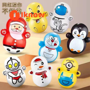 I know 1pcs Cartoon Cartoon Tumbler Educational Mini Tumbler kids Toy Pikachu Jingle Cat Desktop Decompression Shaking Head Tumbler Ornaments