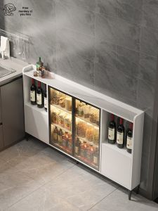 Sideboard Cabinet Ultra-Thin 15cm White Solid Wood Entrance Cabinet 20 Wine Cabinet Extremely Narrow 25 Modern Minimalist Kitchen 30 Stone Plate