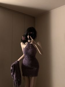 Black Diary | Ziqi Donglai New Chinese Style National Style Lace Halterneck Dress Shawl Suit