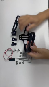 Universal Motorcycle License Number Plate Holder With LED Light Adjustable Motorcycle Aluminum Alloy License Plate Stand