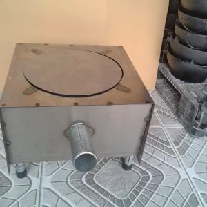 Bếp Củi Nổi Hương Giang Vuông 57cm Không Khói Chống Đen Nồi Có Khay Chứa Than - Chất Liệu Sắt Carbon Thiết Kế Tiện Ích