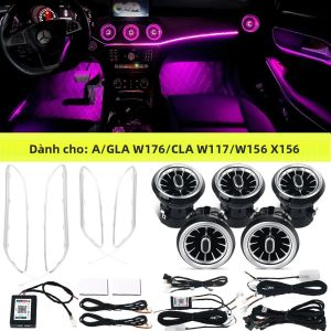 Bộ Đèn Viền Nội Thất Mercedes-Benz A CLA GLA W176 W117 W156 12/64 Màu Điều Khiển Bằng Ứng Dụng Kiểu Vòi Tuabin Đèn Trang Trí Cho Năm 2013-2019