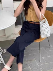 Korean Style High Waist Straight Leg Casual Pants Womens Summer New Loose Grandmother Eighteen Pants Fashionable All-Match
