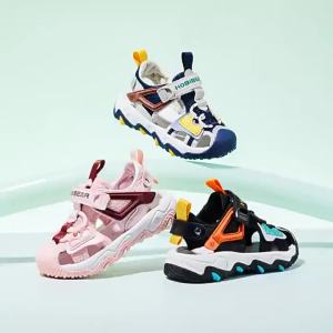 Boys Sports Sandals 27-38 Kids Girls Flexible New Fashion Style Cool Textile Upper Velcro Anti-Collision Toe-Closed Durable Casual Shoes Comfy Non-Slip Outdoor Leisure Soft Kindergarten Infants Primary School Students Teenagers 6s Children Beach Slippers
