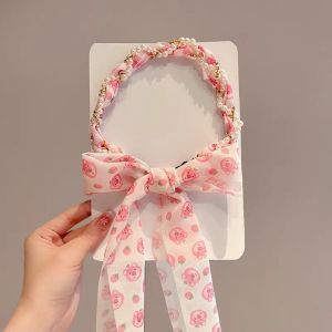 สาวดอกไม้ Hairband เพิร์ล Rhinestone Braided Anti-hair Loss ผม Tie ผีเสื้อ ดีไซน์ หวาน สไตล์เด็กอุปกรณ์เสริม