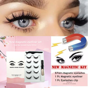VEDO 💕COD 5 Pasang Set Bulu Mata Magnetik Cair Eyeliner Magnetic Lashes Penjepit Alat Ekstensi Bulu Mata