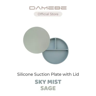 DAMEBE® Luna Minimal Silicone Suction Plate with Cover Lid