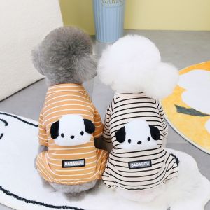 DY loinng Puppy dễ thương quần áo Bộ liền thân kẻ sọc 3D trang trí cho cún cưng mềm bốn chân trang phục cho chó trung bình nhỏ