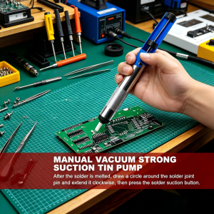 1PC Portable Aluminum Desoldering Pump Solder Sucker Pen Handheld Vacuum Tin Remover for Electronic Repair & DIY Welding