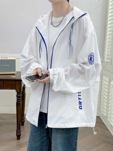 Youth Sun Protection Clothing Mens Summer Thin Ice Silk Sports Outwear Boys Junior High School Students Summer Sun-Protective Clothing