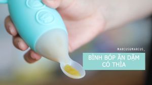 Bình Bóp Ăn Dặm Silicon Có Thìa Marcus & Marcus 90ml Cho Bé Từ 6 Tháng