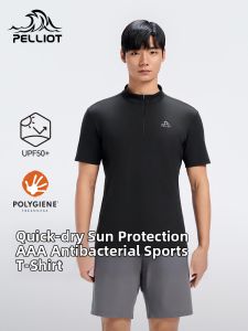 PELLIOT | Quick Drying Half-Zip Stand Collar T-Shirt Breathable and Sweat-Wicking
