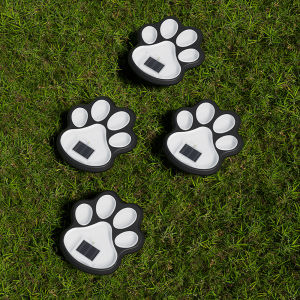 LED Solar Dog Paw Ground Lights Landscape Lighting with Smart Light Control Garden Path Lights for Yard Lawn Decor
