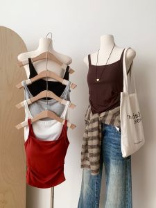 Áo Ba Lỗ Ngắn Ôm Vừa Vặn Pure Desire Dành Cho Nữ Có Đệm Ngực Áo Lót Cotton Nylon Mặc Trong Mùa Hè 2025 Áo Ba Lỗ Ngắn Đa Năng