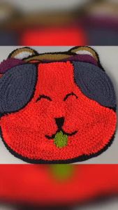 Thảm chùi chân mẫu thú cưng hình tròn nhỏ gọn thảm dậm chân vải cotton hàng gia công thấm hút bụi bẩn