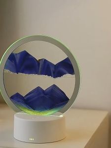 Lampu hias ruangan Lampu Pajangan Meja Pasir Hisap Quicksand RGB Lamp 5W 16cm - SC-3D SAFEBET biru