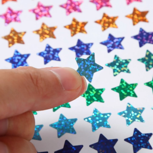 5 Pieces/bag Stamping Five Pointed Star Sticker Self Adhesive Colorful Sparkle Star Stickers