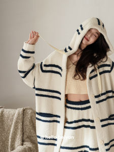 BEIYAN | Hooded Warm Fleece Pajama Set