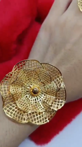 Grosir Gelang kendari Free Cincin Terbaru Bangle Bracelet Import Dubai Motif Bunga Perhiasan Lapis Emas 24k Wanita Besar Xuping