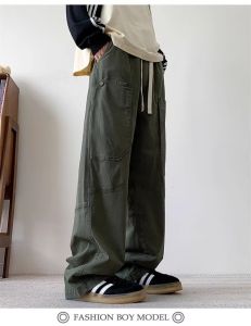 Quần Ống Đứng Rộng Rãi Cho Nam Thanh Thiếu Niên Thời Trang Công Sở Quần Ống Rộng Thoải Mái Quần Công Sở Phong Cách Đường Phố