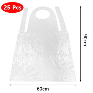 100Pcs/Pack Disposable Apron Transparent White Independent Packaging Thick Beauty Lobster Hot Pot Waterproof Anti Fouling Aprons