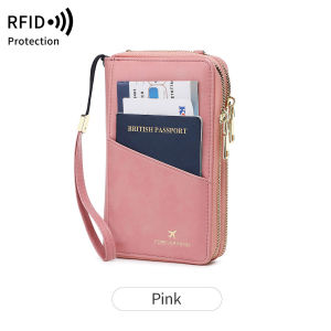 New Travel Passport Wallet Fashionable Multi functional Double Zipper Passport Cover PU Leather Passport Clip Travel Accessories