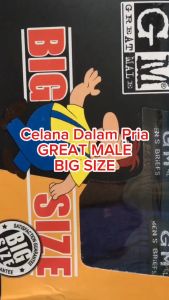 3 Pcs Celana Dalam Pria Dewasa Jumbo Bahan Katun Merk Great Male GM Big Size | CD Laki Laki Murah