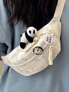 Cute Dumpling Shaped Crossbody Bag Womens Single Shoulder Satchel Student Waist Bag Design Sensation Versatile Nylon Fabric