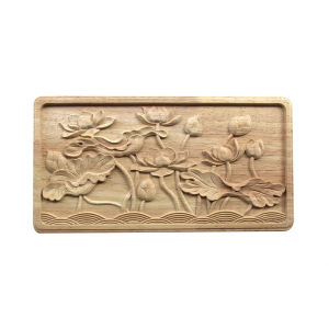 Đồ Trang Trí Bằng Gỗ Đông Dương Họa Tiết Hoa Sen Trang Trí Tường Bằng Gỗ Nguyên Khối Nghệ Thuật Khắc Nổi Theo Phong Cách Trung Hoa Cổ Điển