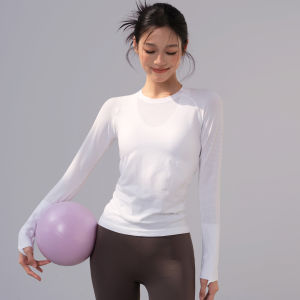 FITNESSGIRL | Sweat-wicking Slim-fit High-elasticity Seamless Long-sleeve Sport Top