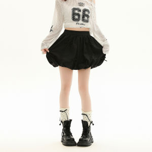 Sweet Style 3D Butterfly Knot Flower Bud Mini Skirt Womens Summer Slimming Versatile Fluffy A-Line Half-length Skirt