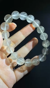【现货 】 白兔毛手串11mm｜净化能量 × 稳定情绪 × 提升专注｜White Rutilated Quartz Bracelet｜Purity • Calm • Focus