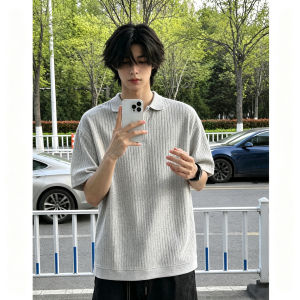 Old Money Style Textured Cleanfit Summer Polo Shirt Short Sleeve
