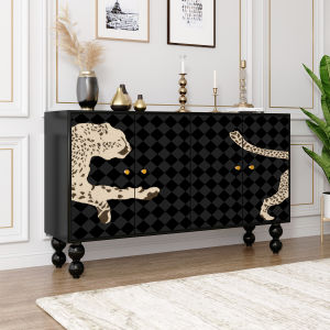 Solid Wood Dining Room Sideboard Coffee Bar Integrated Living Room Partition Wall Mounted Storage Decorative Cabinet