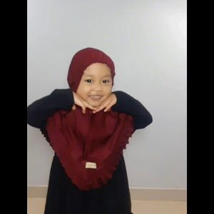 Bergo Instan Anak New Born 6 Bulan - 2 Tahun Kerudung Rempel Jersey Super Hijab Baby Kids Dailywear
