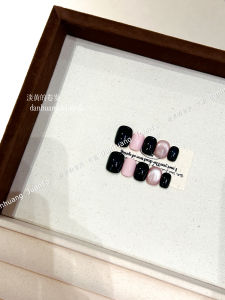 Handmade Cat Eye Wear Short Nail Fancy Minimalist Sweet Cool Black Pink White Cute Short Nail Nail Stickers