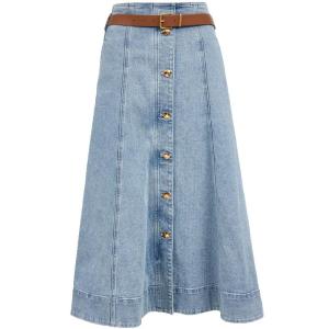 Vero Moda | Removable Belt High Waisted A-line Denim Skirt