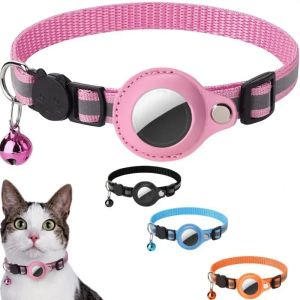 Airtag cat collar adjustable footprint print pet safety reflective necklace with Bell for anti lost AIRTAG holder accessory