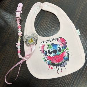 Disney | Newborn baby pacifier with lid & baby soothing pacifier holder for newborn bib Feeding gift suitable for babies silicone baby