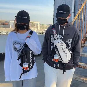 Tas Selempang Pria Wanita TANGRNU Non Gantungan / Tas Dada Cowok Cewek Untuk Siswa Anak Kuliahan Model Korean Style Keren Fashionable / Mens Bags Fashion Messenger Bag Boys Backpack Sports Leisure Bag Womens Single Shoulder Bag Japanese Chest Bag Import