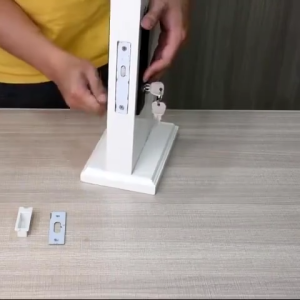 Hitam / Perak Kunci Pintu Sliding Geser Set Invisible Sliding Door Kunci pintu perangkat keras anti-pencurian dengan kunci