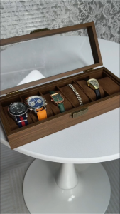 ISSI DIARY Wooden Watch Box with Glass Lid 3/6/10/12-Slot Watch Organizer and Display Case