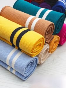 เสื้อแจ็คเก็ตเบสบอลคอตตอนฤดูใบไม้ร่วง ลายทาง ขอบ คอ ขอบ ผ้า ชุด DIY ผ้าฝ้ายแท้ ลายทาง ขอบ ผ้าฝ้ายแท้ ชุด DIY