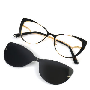 New Fashion Polarized Sunglasses Set 2-in-1 Cats Eye Sunglasses For Men And Women With Myopia Magnetic Absorption Glasses Frame