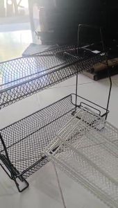 Rak Serbaguna Susun 2 / Rak Kosmetik / Rak Bumbu Dapur Besi / Rak Pot Bunga WARNA HITAM DAN PUTIH