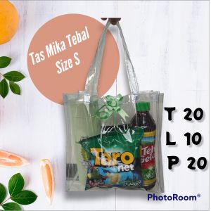 Hampers Tas Mika souvenir polos tebal Free pita size 20x10x20