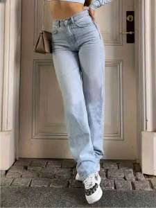 Woman Y2k Jeans Stretch Washed Straight Leg Slim Fit Elastic Comfort Denim Trousers Fashion 2025 New Design Fashion casual