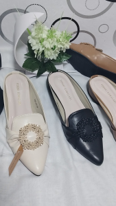 Sepatu sandal wanita kekinian termurah / sandal wanita hak slip on 3cm Bunga 18