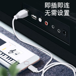 Huilingniao OTG Adapter Yamaha Electric Piano MIDI Data Cable Typec Applicable to iPhone Connection Sound Card Electronic Drum Square Mouth MIDI Keyboard USB Host Converter Interior Recording Line